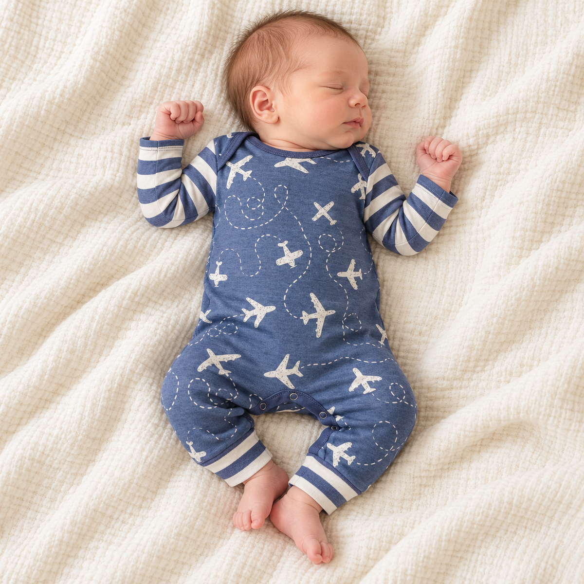 Newborn Boy Airplanes Cotton Romper
