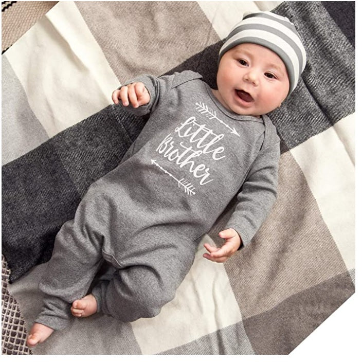 Little Brother Charcoal Romper
