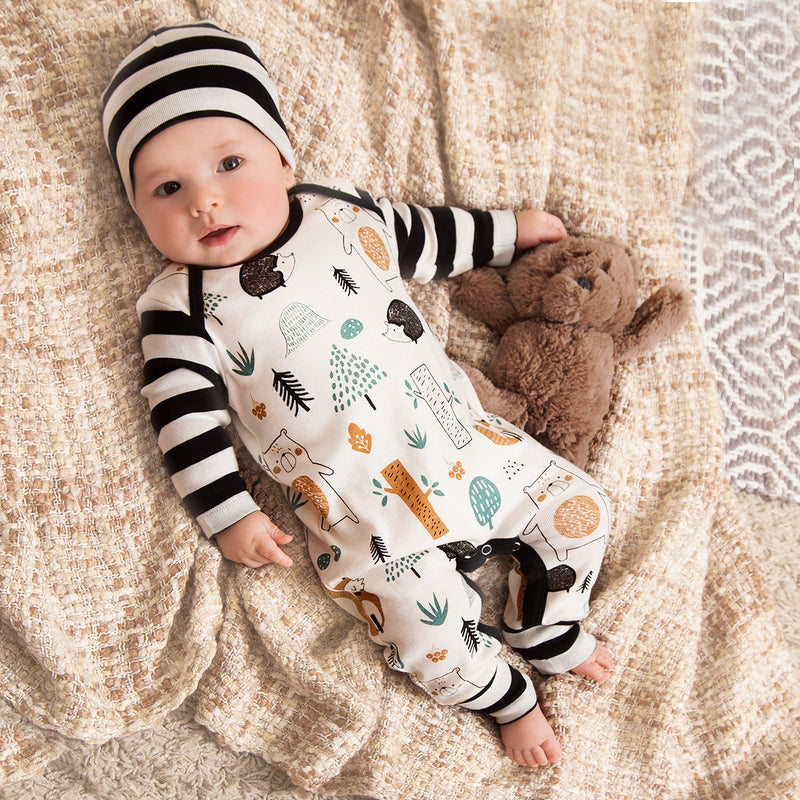 Woodland Friends Cotton Romper – Newborn