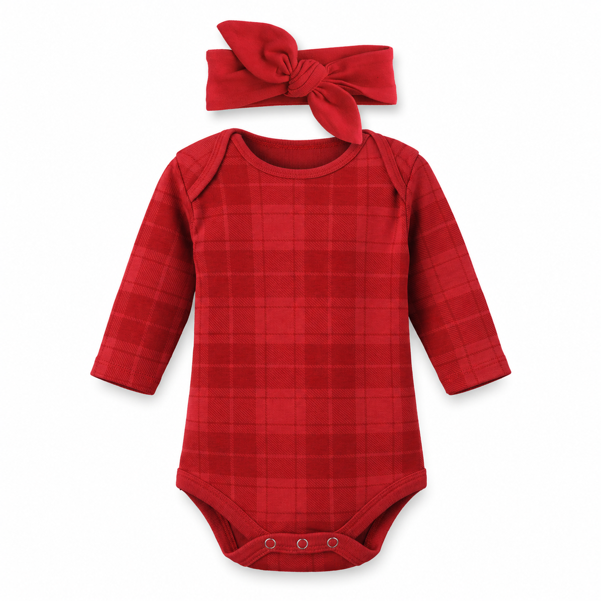 Plaid Bodysuit & Headband Set