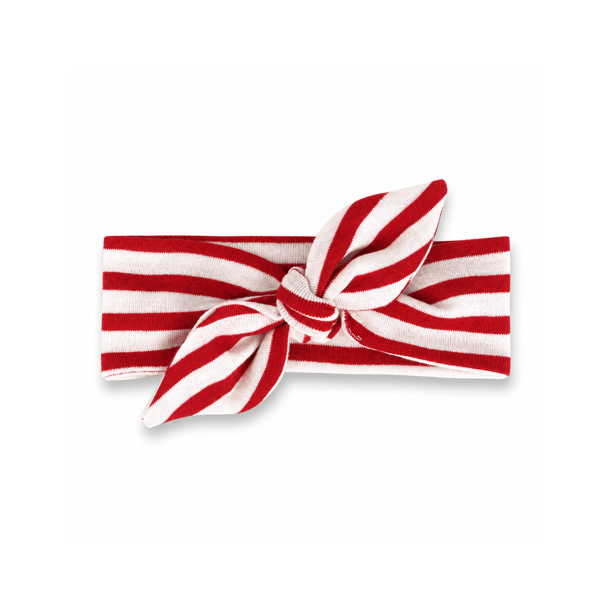 Cotton Bow Headband – Thin Red Stripes