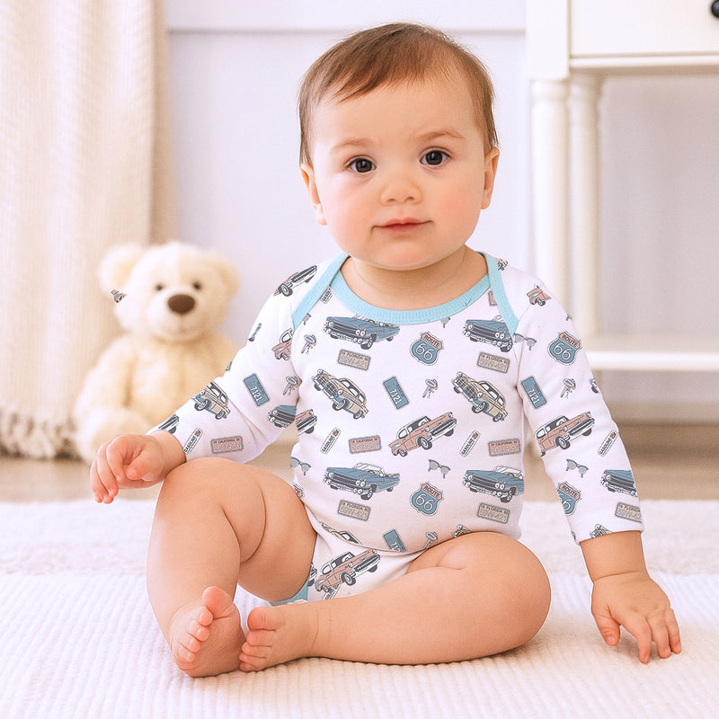 Classic Car Baby Bodysuit – Bamboo Long Sleeve One-Piece