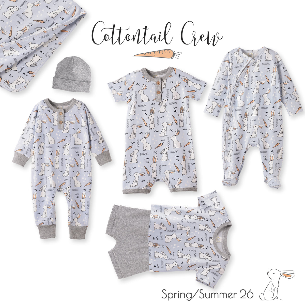 Cottontail Crew Bamboo Easter Shorty Romper for Baby Boys