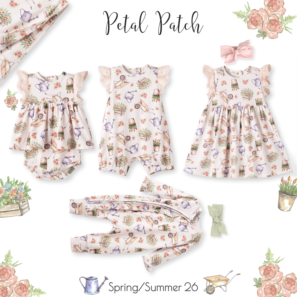 Sweet Garden Skirted Bodysuit – Bamboo Baby Outfit