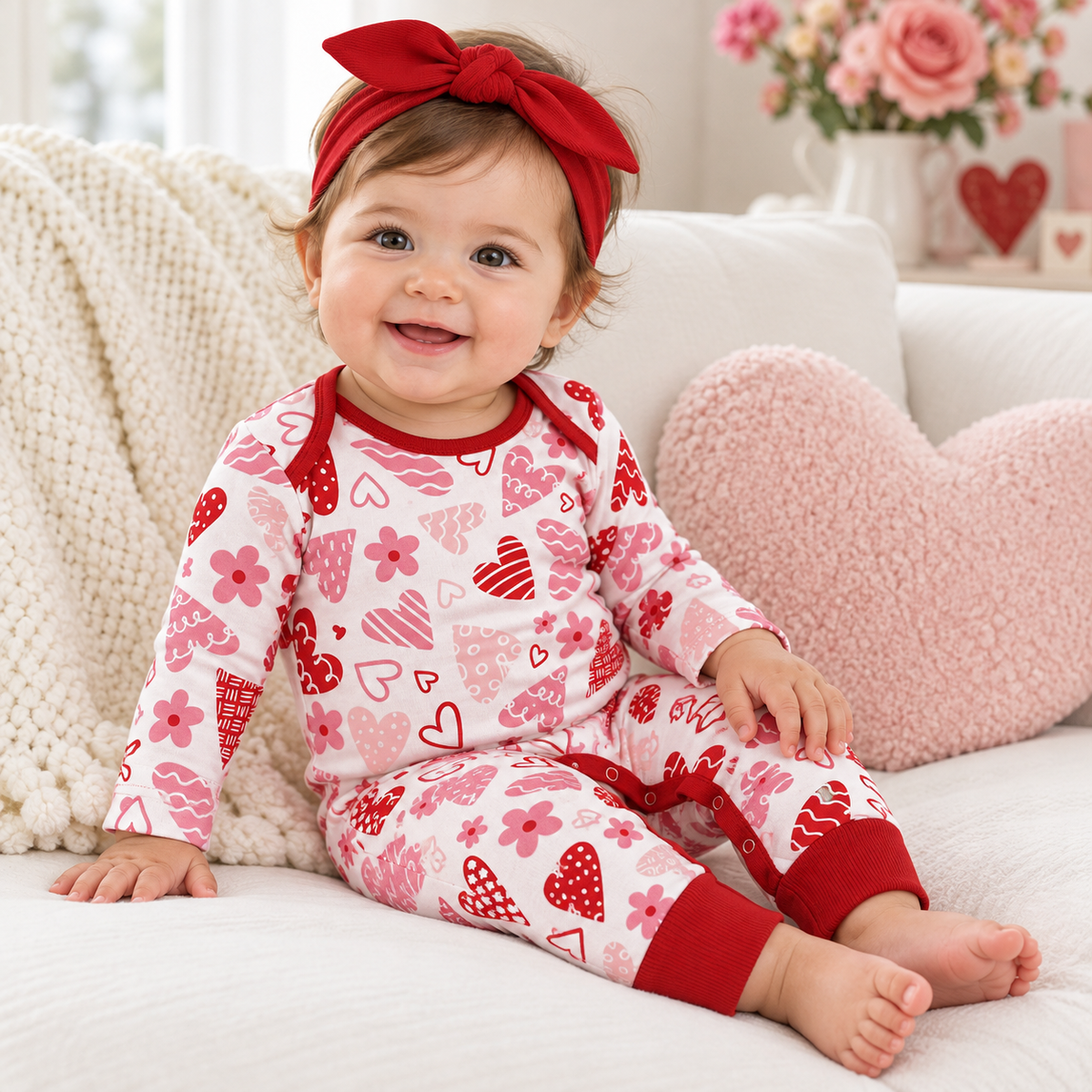 Sweetheart Bamboo Baby Girl Romper