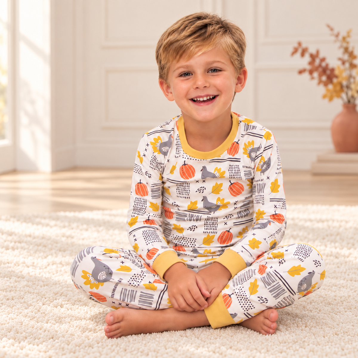 Thanksgiving Turkey Kid's Bamboo Pajama Set