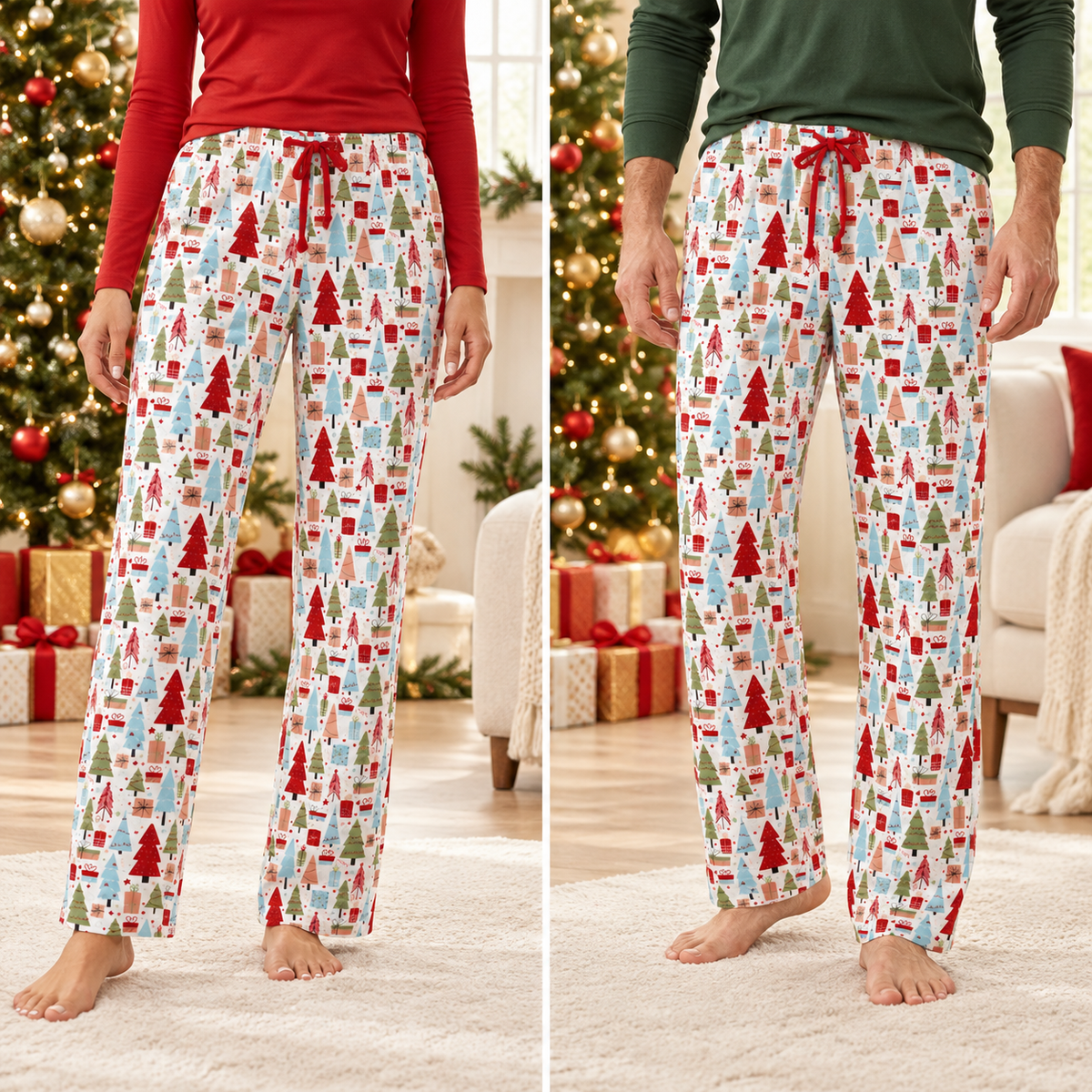 Christmas Merry Adult Bamboo Pajama Pants - Family Matching