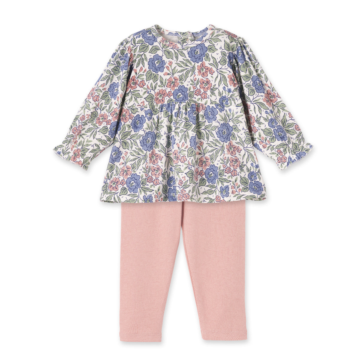 Vintage Floral Baby Girl Outfit - Bamboo & Cotton
