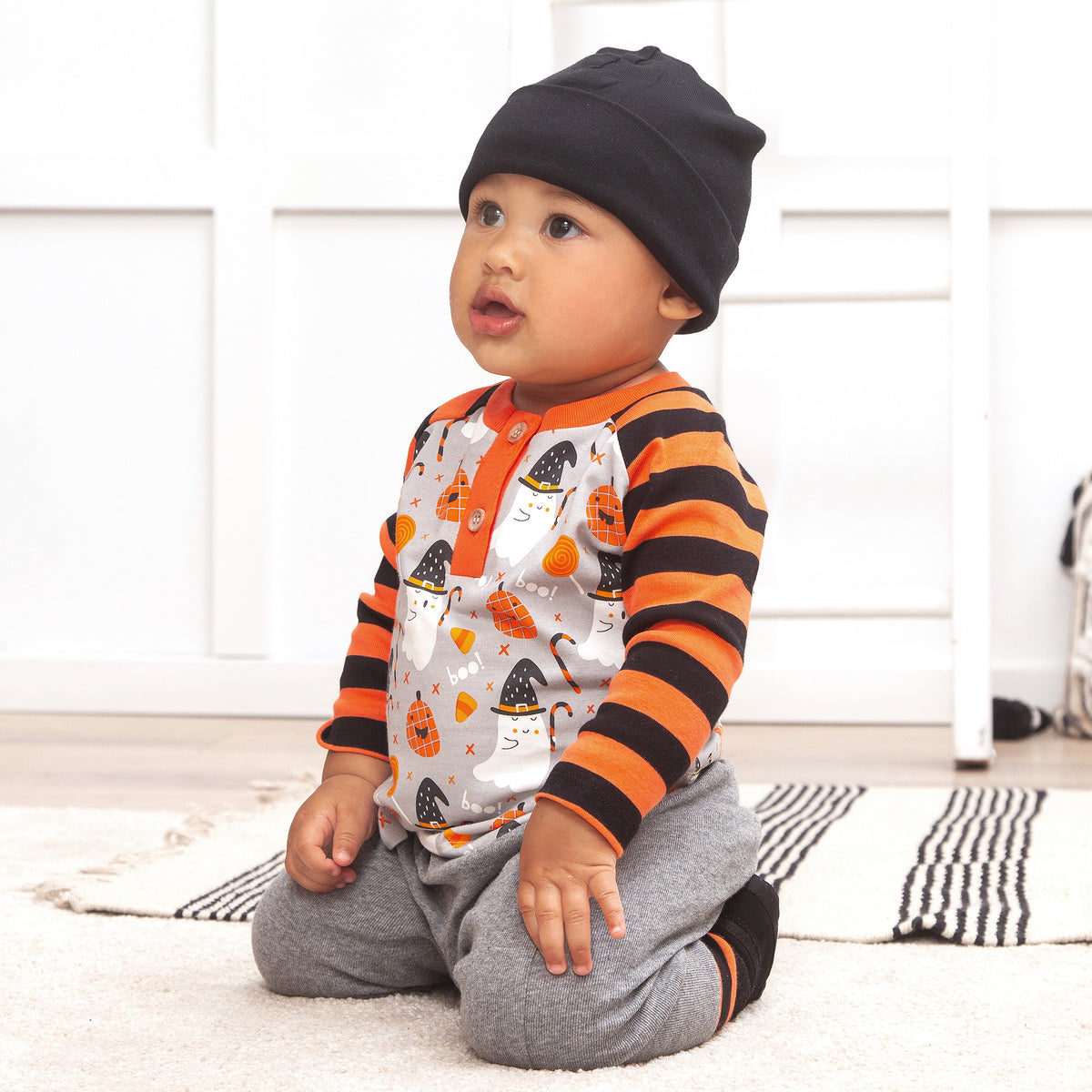 Halloween Boo Toddler Outfit – Bamboo Tee & Cotton Pants
