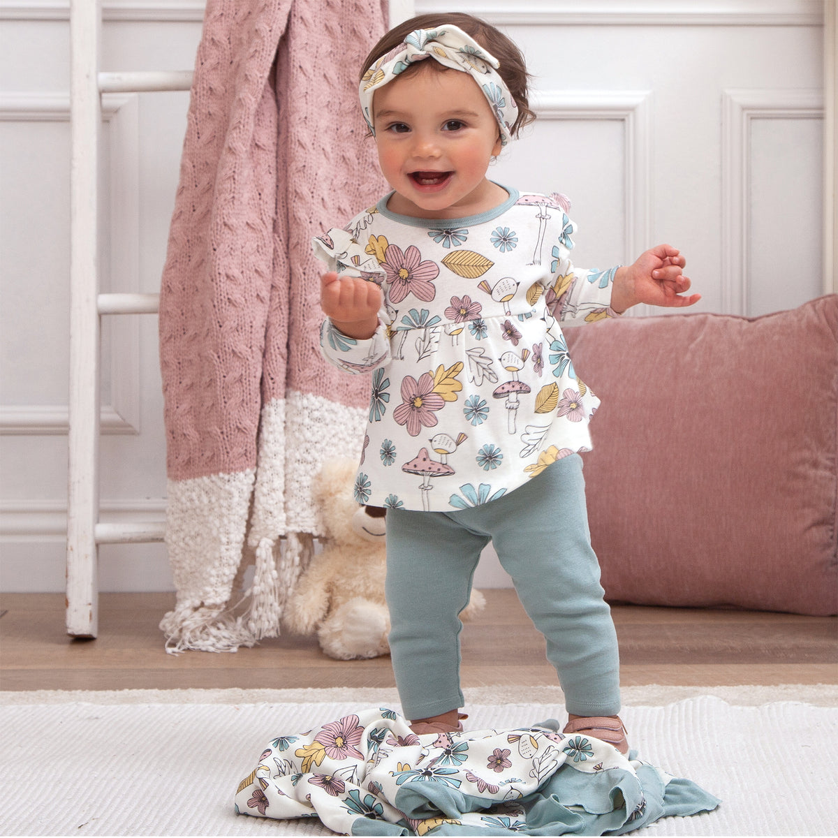 Mother Nature Set-Bamboo Top & Cotton Pants - 4T