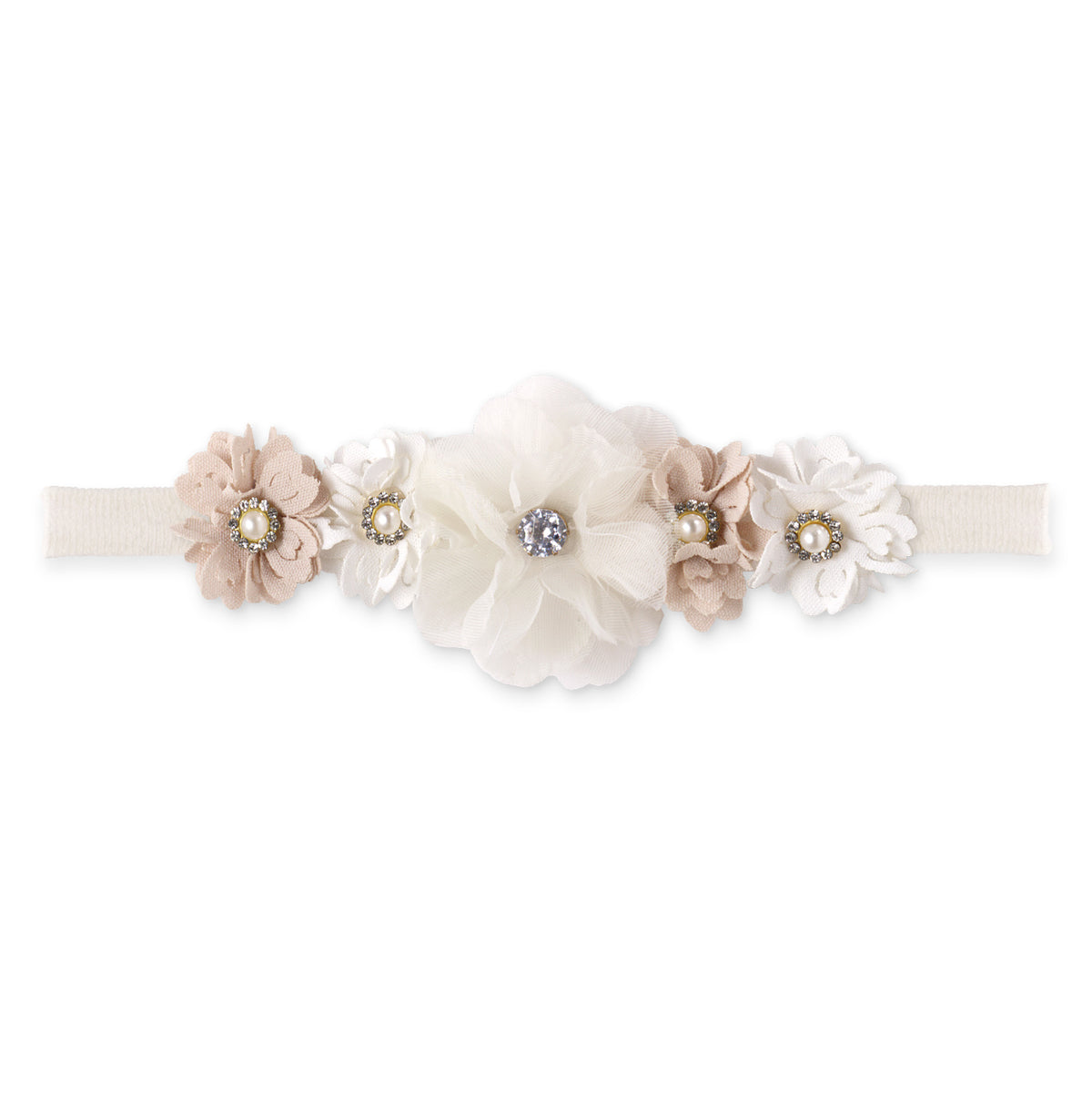 Baby Girl Headbands with Faux Flowers & Delicate Sparkle