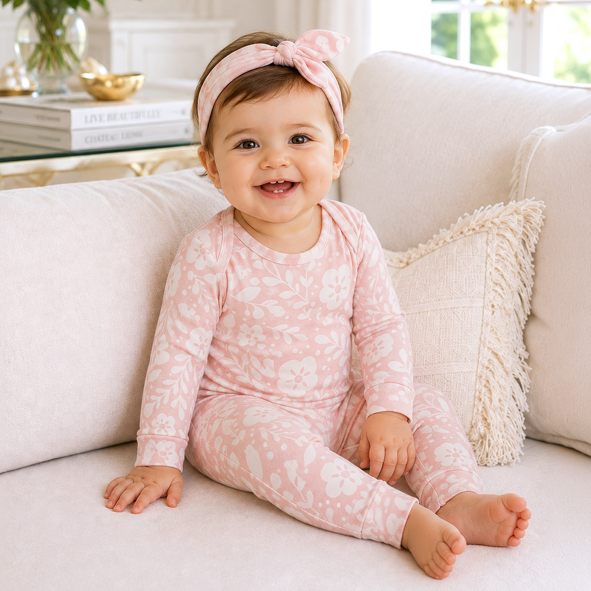 Pretty-In-Pink Floral Baby Romper – Cotton One-Piece