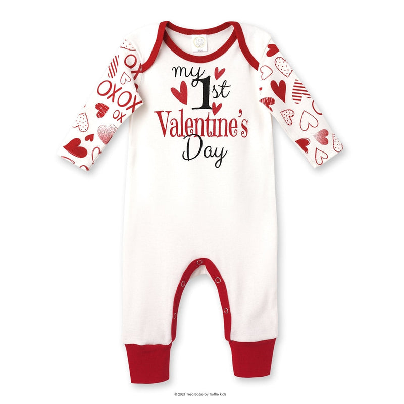 Baby's "My 1st Valentine's Day" Cotton Romper