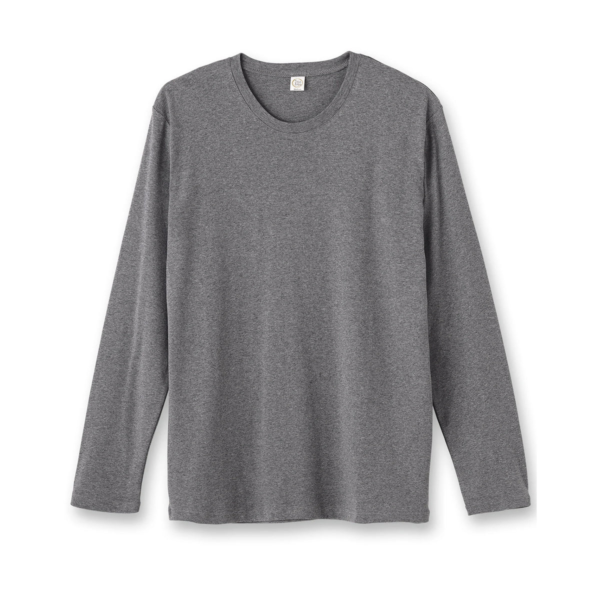Men's Heather Charcoal Cotton Long Sleeve Tee Small