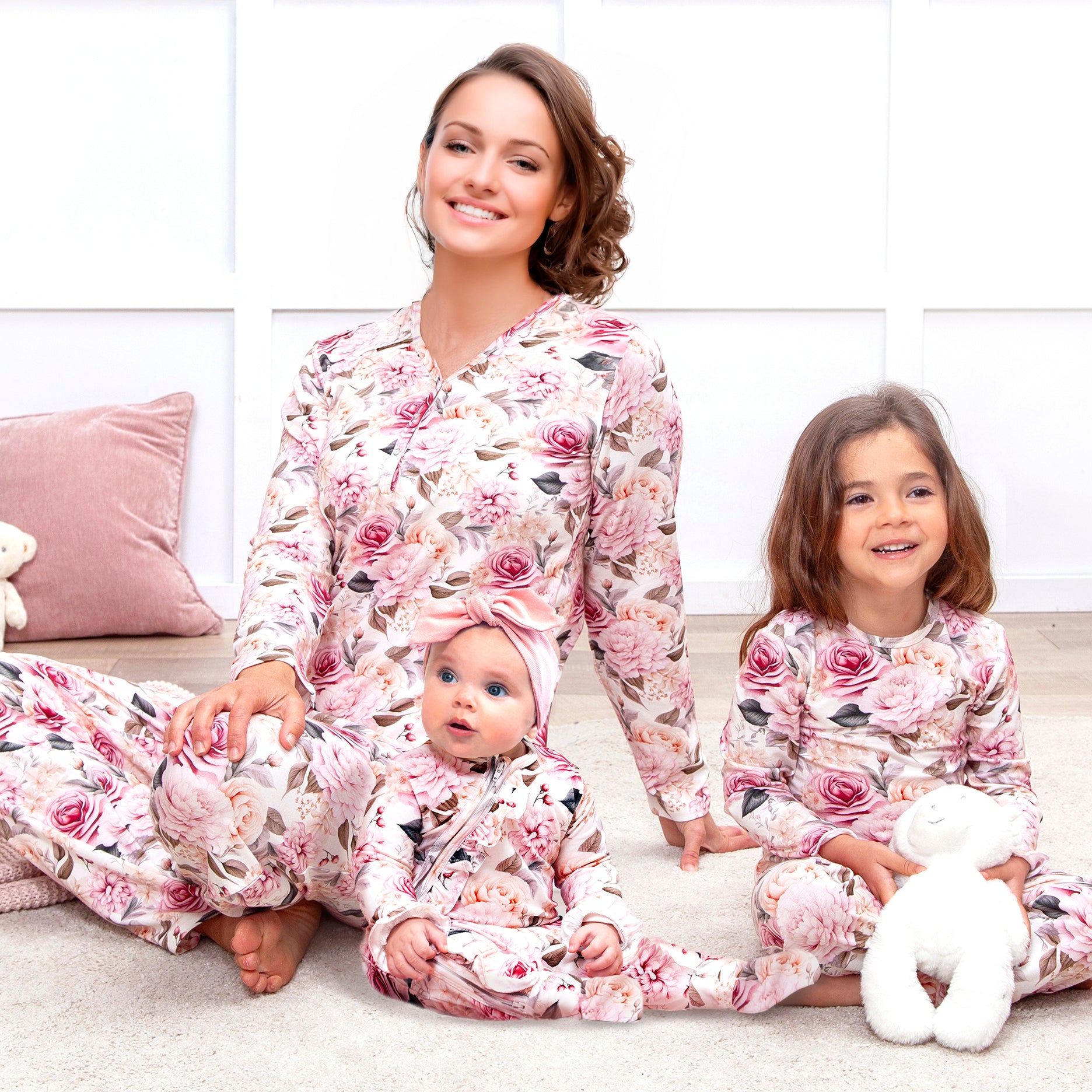 Girls' Bamboo Floral Pajama Set – Soft & Stylish Sleepwear – Tesa Babe
