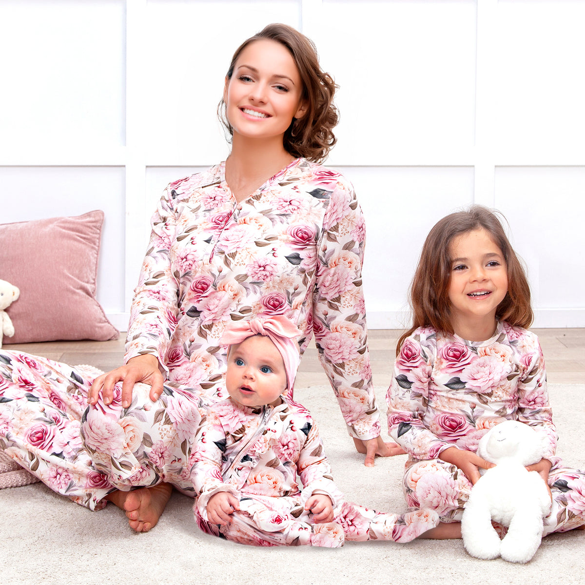 Garden Bouquet Baby Girl Bamboo Zipper Romper