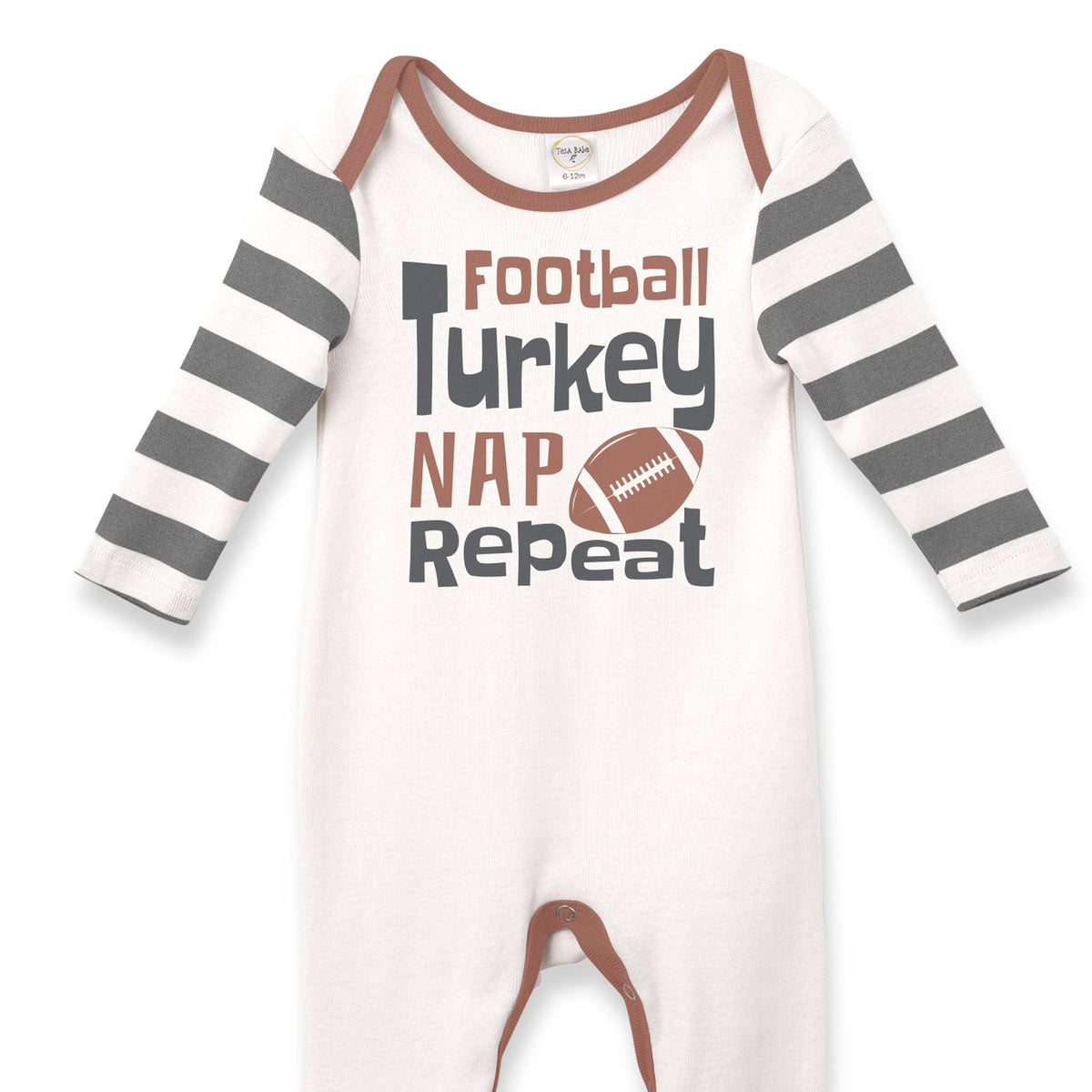 Tesa Babe Baby Boy Clothes Football, Turkey Nap Repeat Romper