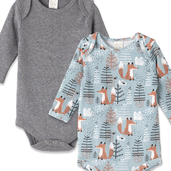 Tesa Babe Baby Boy Clothes Foxy Forest  Set Of 2 Bodysuits