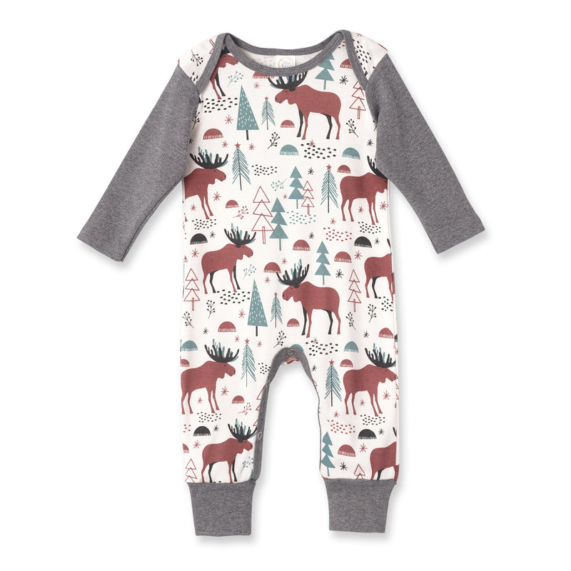 Tesa Babe Baby Boy Clothes Romper / NB Moose Tracks Cotton Romper