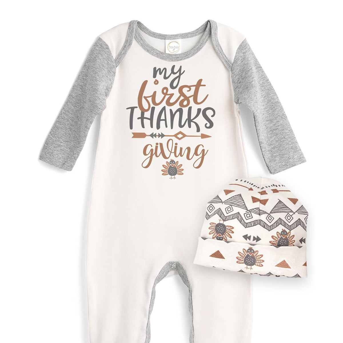 Tesa Babe Baby Boy Clothes My First Thanksgiving Romper & Hat Set