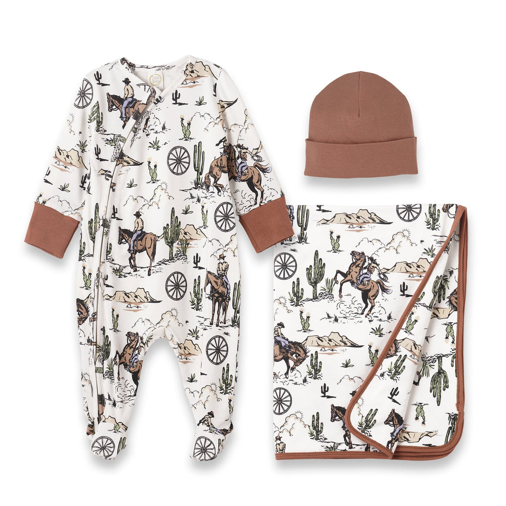 Tesa Babe Baby Boy Gift Sets 3-Pc Gift Set On-The-Range Cowboy