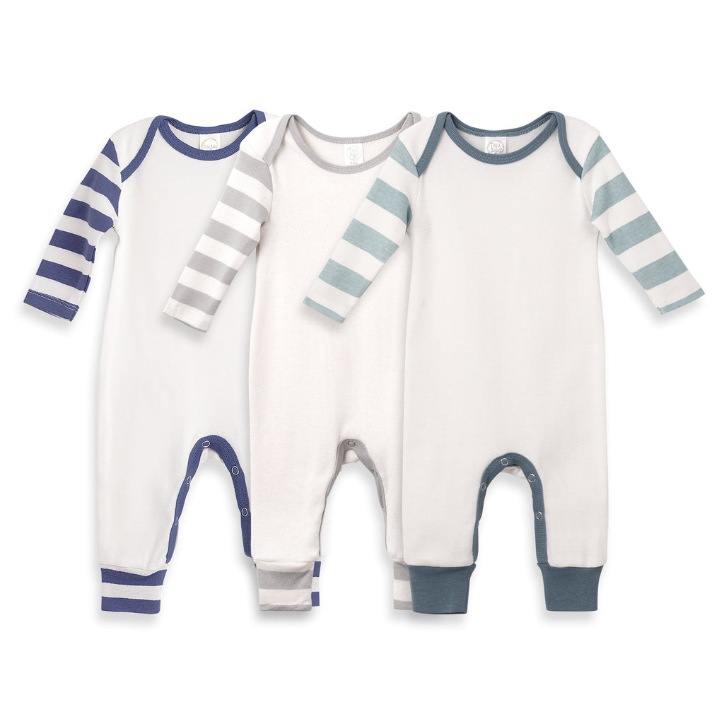 Tesa Babe Baby Boy Gift Sets Gift Set / NB Set of 3 Stripe Sleeve Rompers