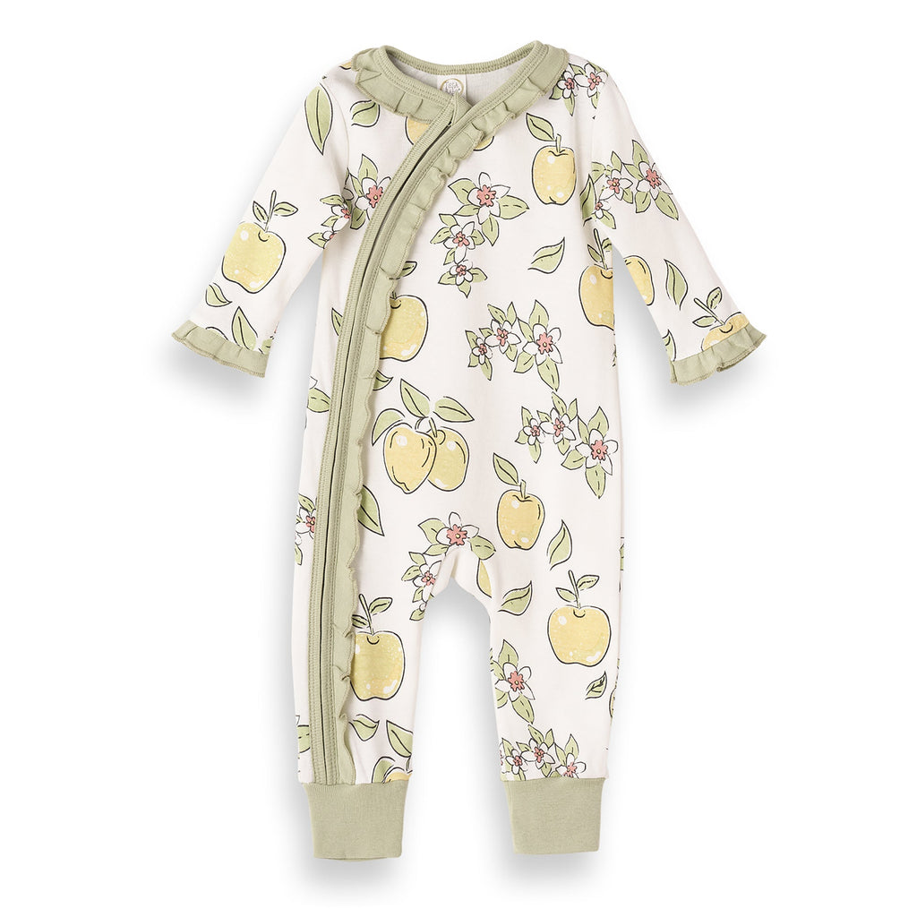 Tesa Babe Baby Girl Clothes Romper / NB Apple Blossoms Zipper Romper