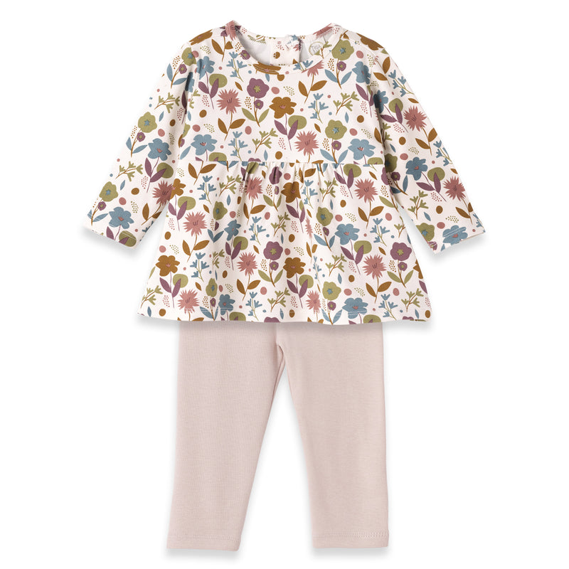 Tesa Babe Baby Girl Clothes Set / 3-6M Blossoms Top & Leggings Set