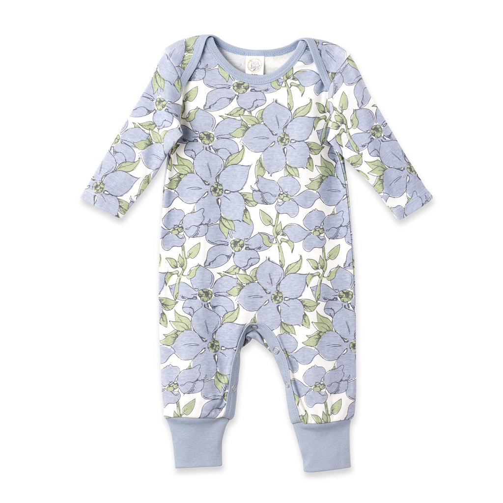 Tesa Babe Baby Girl Clothes Romper / NB Blue Floral Cotton Romper