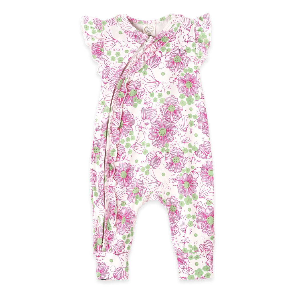 Tesa Babe Baby Girl Clothes Romper / NB Dream Garden Zipper Romper