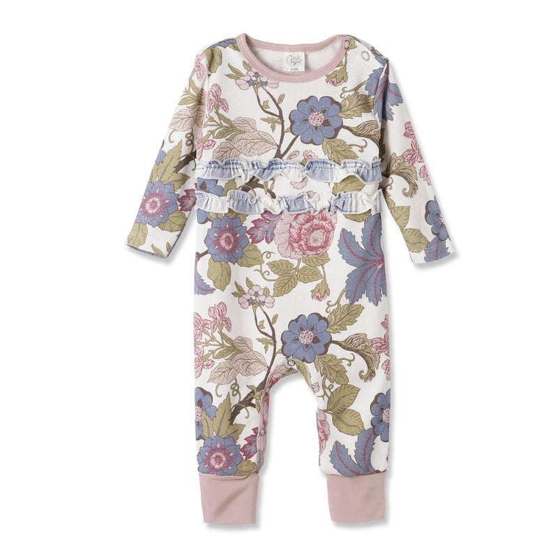 Tesa Babe Baby Girl Clothes Romper / NB Floral Tapestry Ruffle Romper