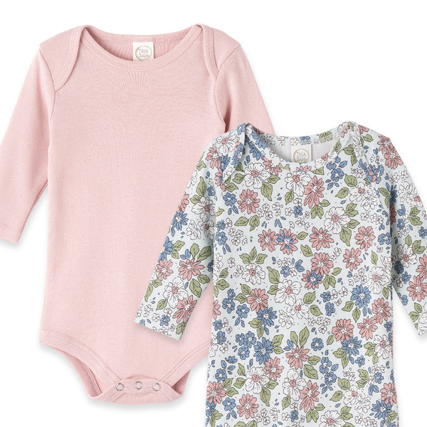 Tesa Babe Baby Girl Clothes Meadow Fields Set of 2 Bodysuits