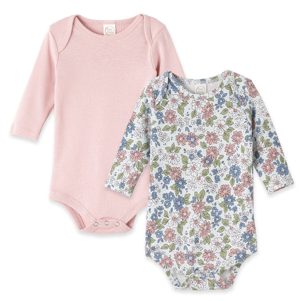 Tesa Babe Baby Girl Clothes Bodysuit Set / NB Meadow Fields Set of 2 Bodysuits