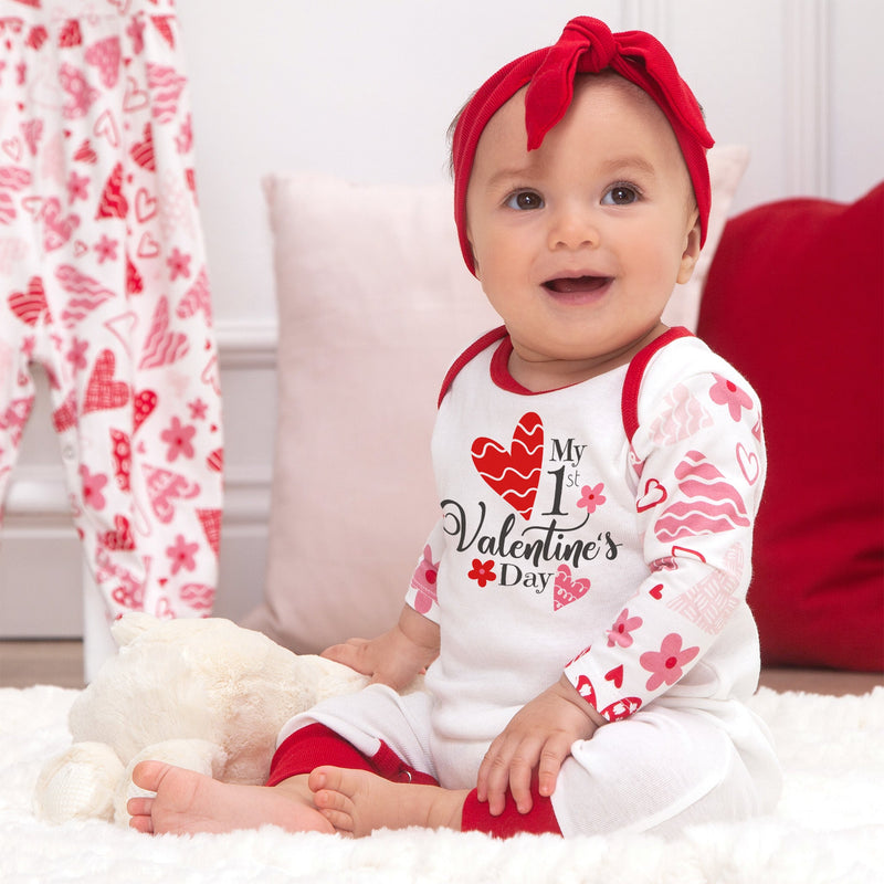 Tesa Babe Baby Girl Clothes My 1st Valentine's Day Bamboo Romper