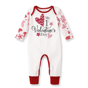 Tesa Babe Baby Girl Clothes Romper / NB My 1st Valentine's Day Bamboo Romper