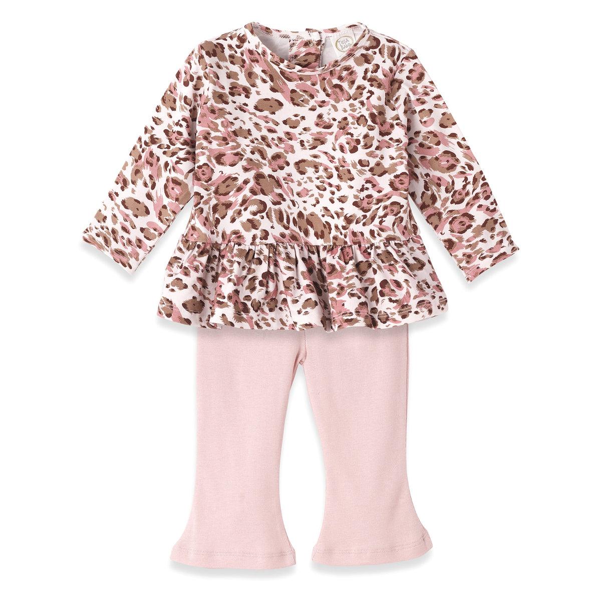 Tesa Babe Baby Girl Clothes Set / 3-6M Pink Leopard Bamboo Top & Leggings