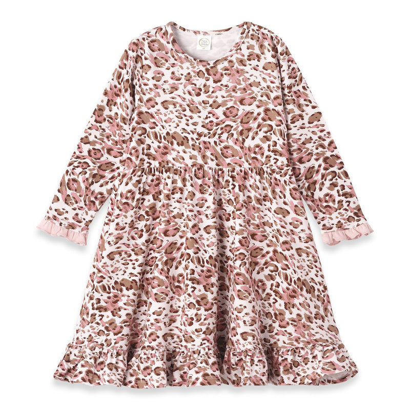 Tesa Babe Baby Girl Clothes Dress / 6-9M Pink Leopard Bamboo Twirl Dress