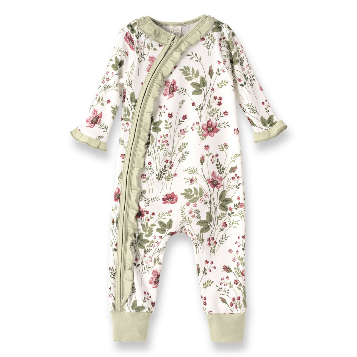 Tesa Babe Baby Girl Clothes Romper / NB Pretty Petals Bamboo Zipper