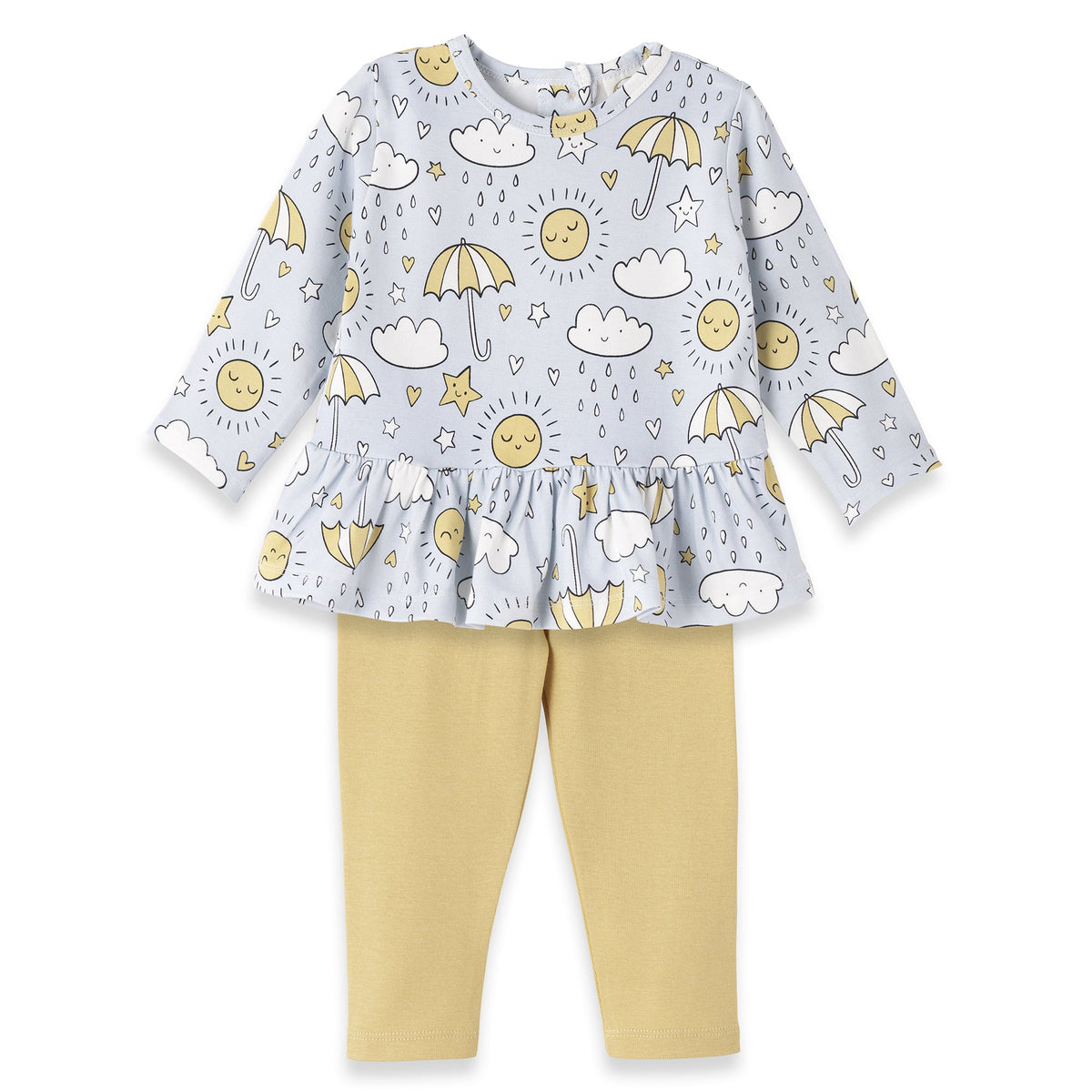 Tesa Babe Baby Girl Clothes Set / 3-6M Sunny Splash Top & Leggings Set