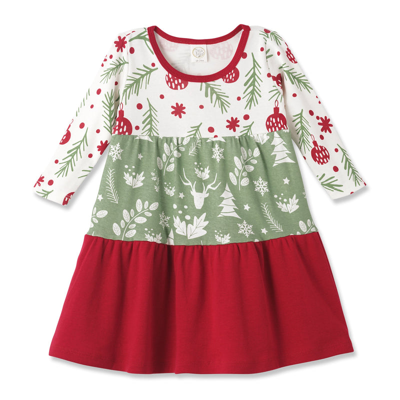 Tesa Babe Baby Girl Clothes Dress / 6-12M Tiered Christmas Dress