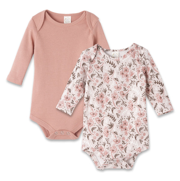 Tesa Babe Baby Girl Clothes Bodysuit Set / NB Wildflowers Set Of 2 Bodysuits