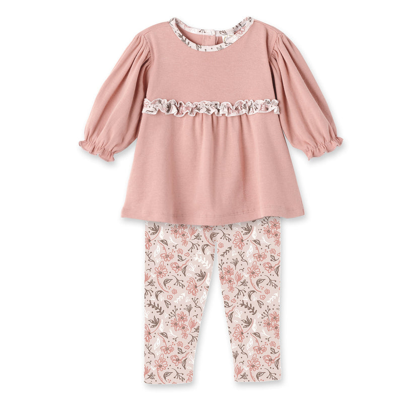 Tesa Babe Baby Girl Clothes Set / 3-6M Wildflowers Top & Leggings Set