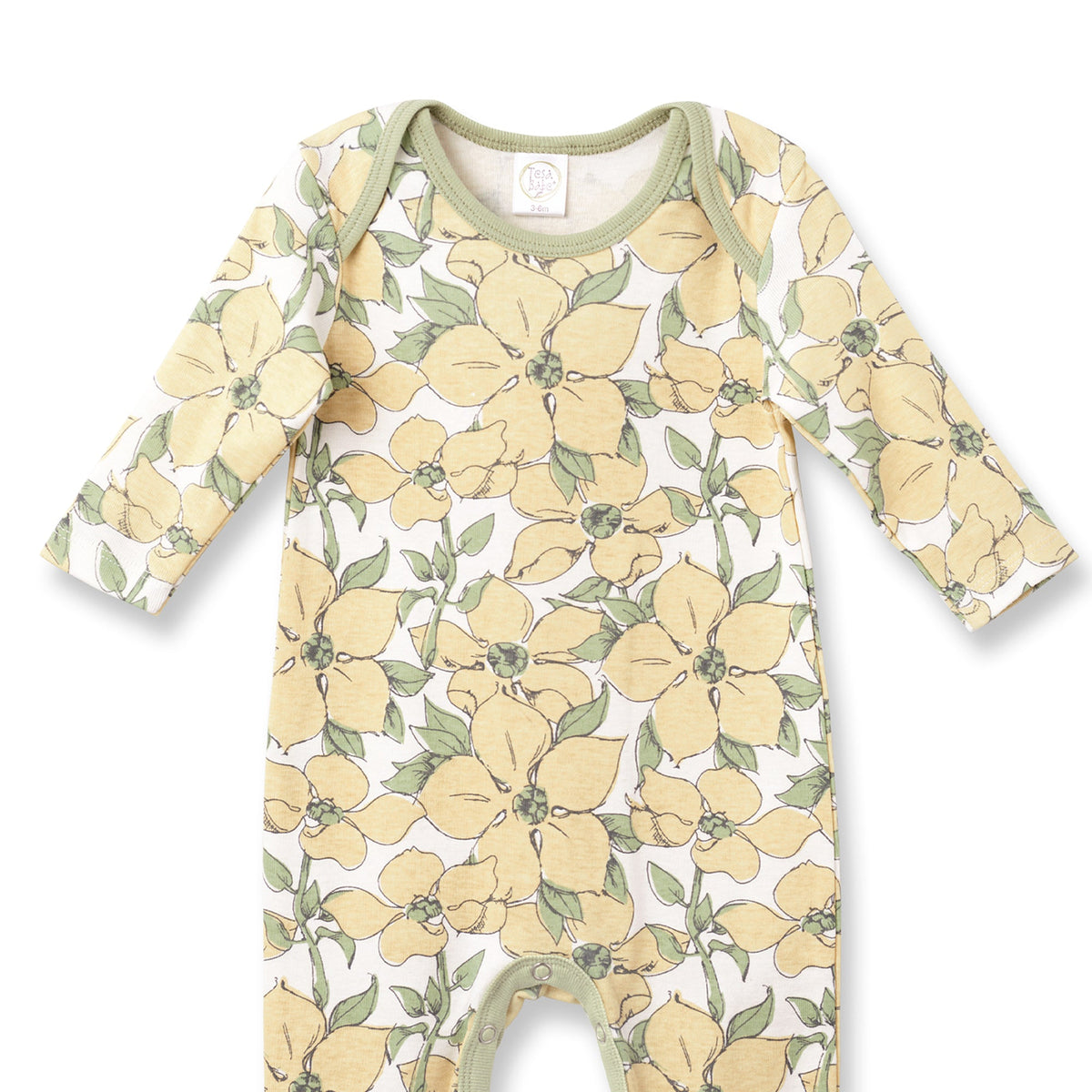 Tesa Babe Baby Girl Clothes Yellow Floral Cotton Romper