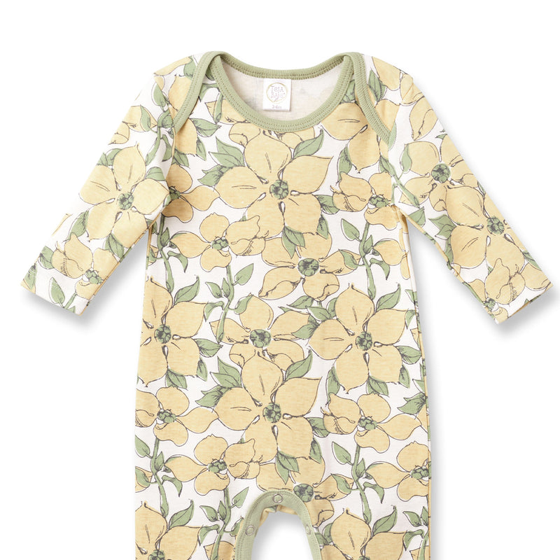 Tesa Babe Baby Girl Clothes Yellow Floral Cotton Romper