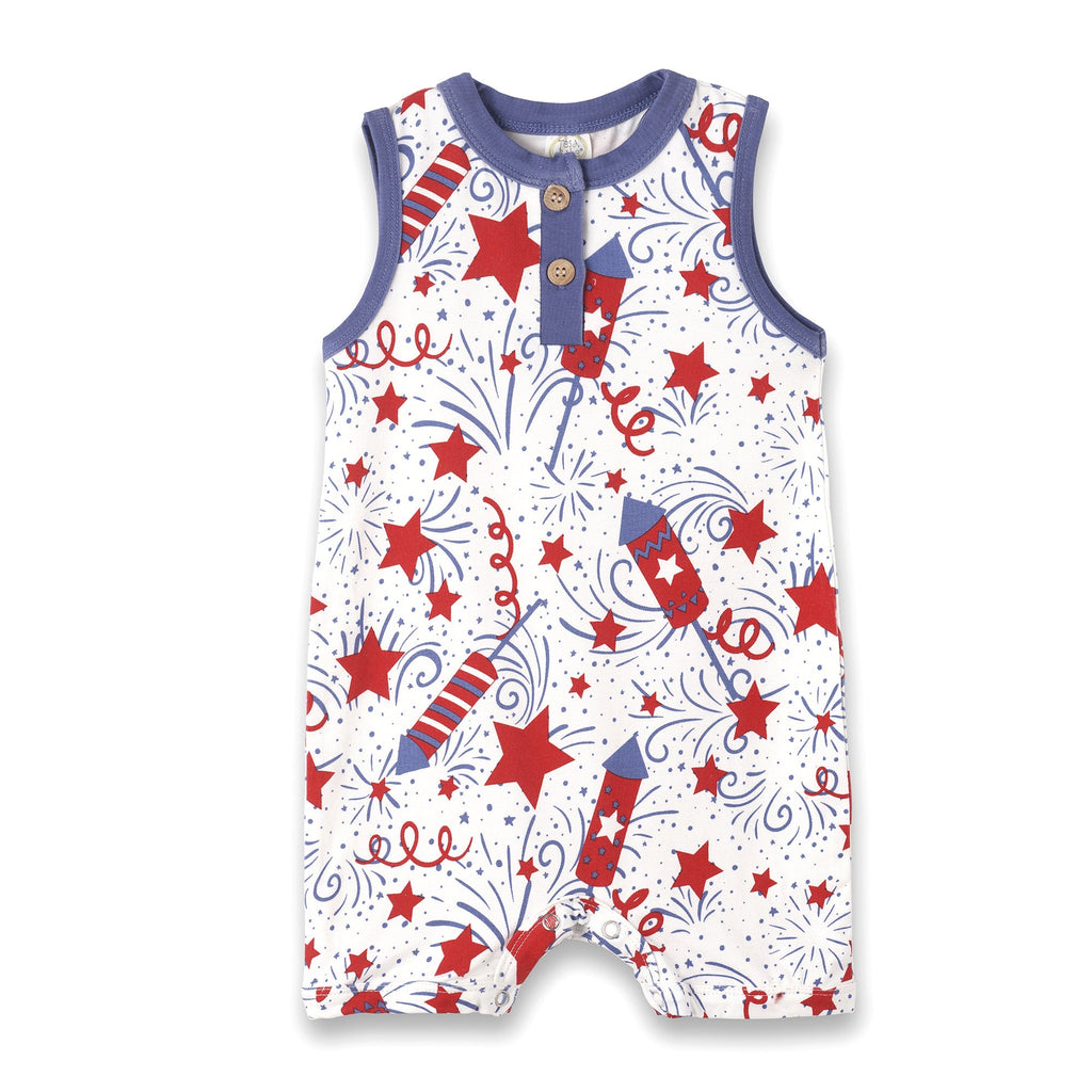 Tesa Babe Baby Unisex Clothes Romper / NB 4Th of July Sleeveless Shortie Romper