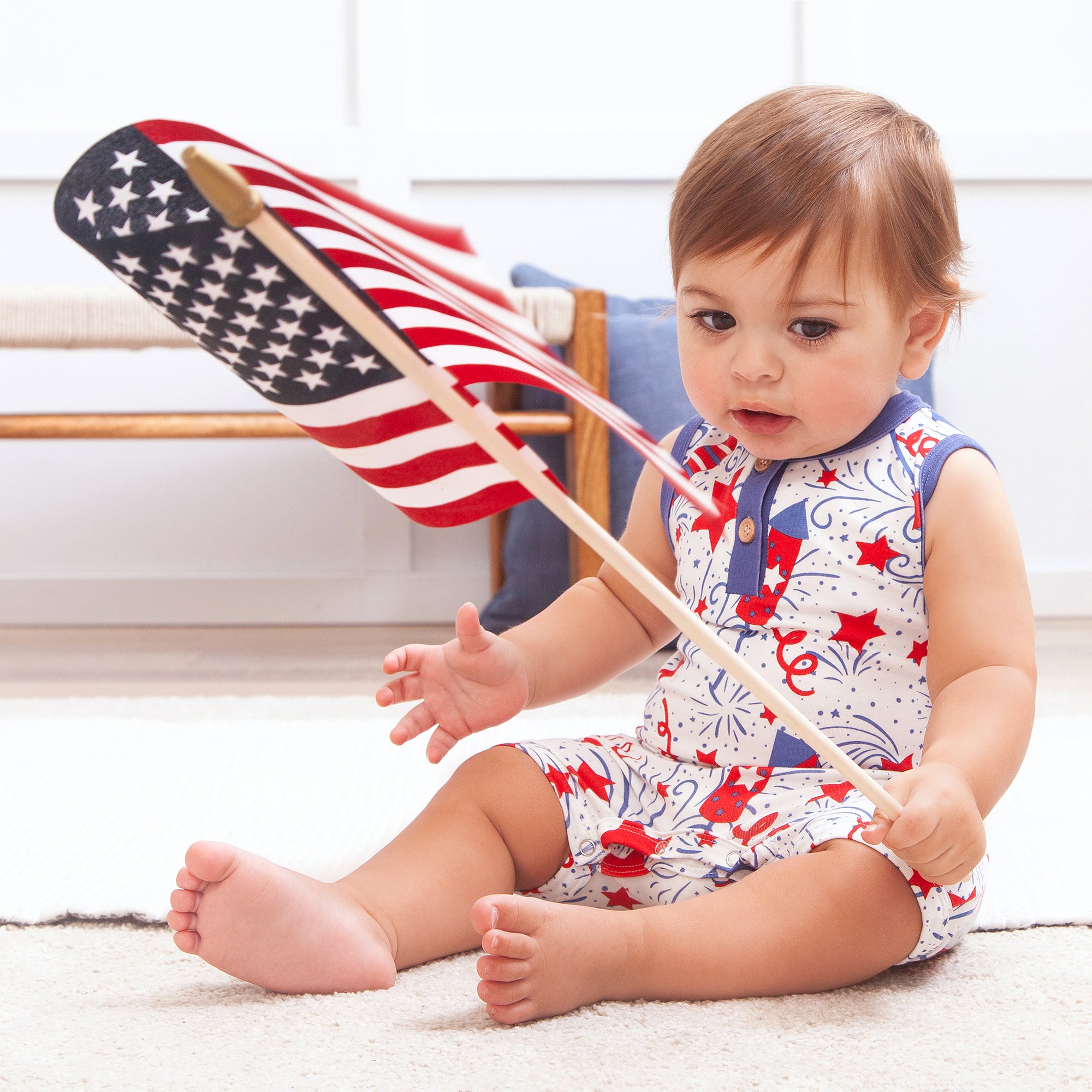 Baby girl 4th of july romper hotsell