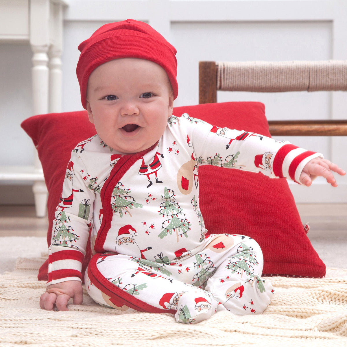 Tesa Babe Baby Unisex Clothes Christmas Santa Bamboo Zipper Romper