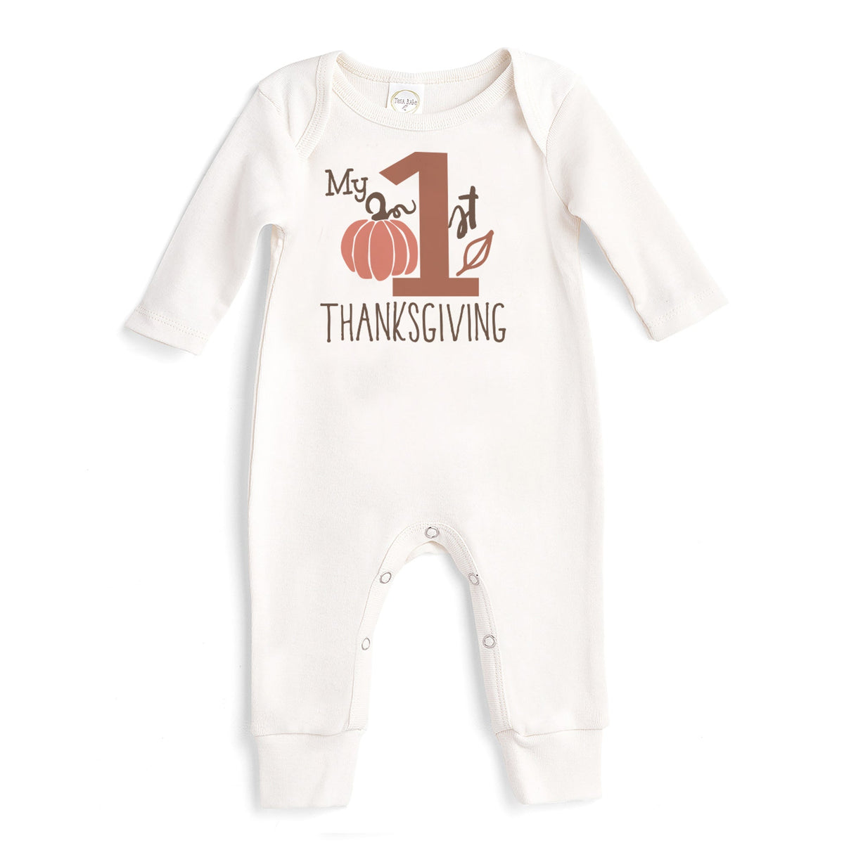 Tesa Babe Baby Unisex Clothes Romper / NB LS Romper - Ivory My 1St Thanksgiving Silkscreen #401US
