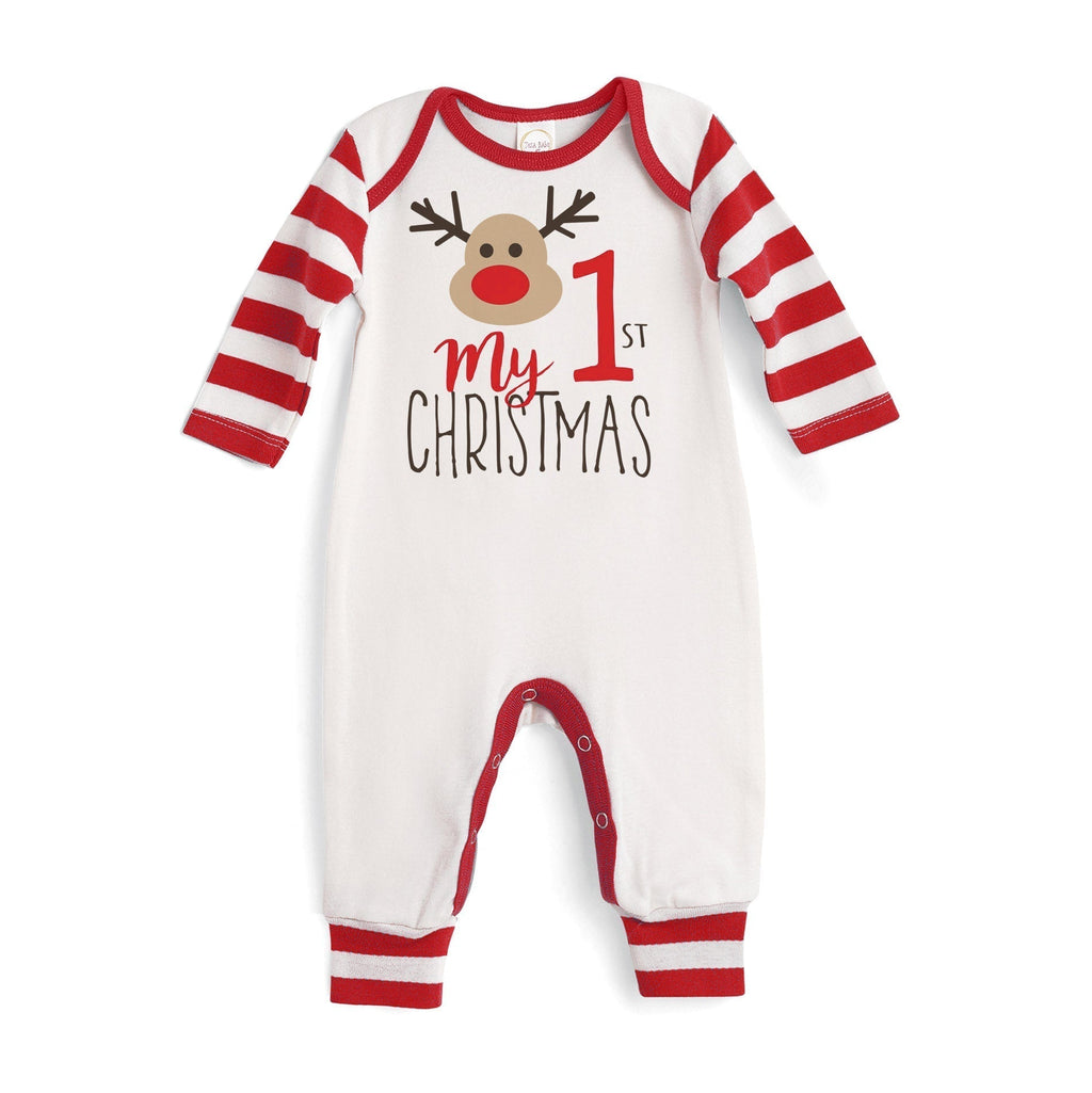Tesa Babe Baby Unisex Clothes Romper / 0-3M My 1st Christmas Stripe Sleeve Romper - 2
