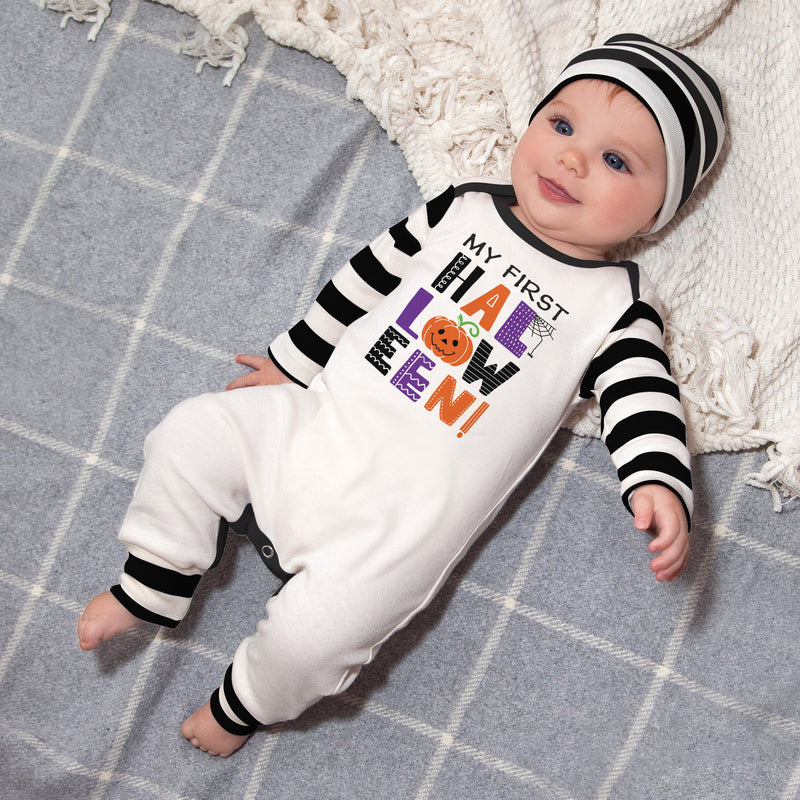 Tesa Babe Baby Unisex Clothes My 1st Halloween Stripe Sleeve Romper